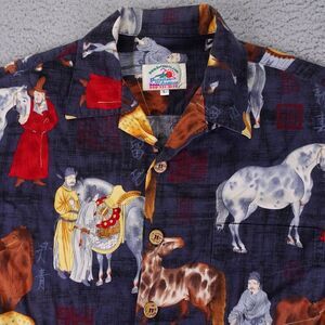 Vintage Paradise On A Hanger Shirt Mens Large Multicolor Oriental Horse Japanese